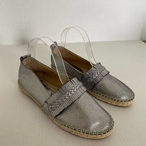 Splendid Jaime Grey Metallic Espadrille Flat 7.5